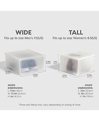 Iris Usa Tall 6 Pack Shoe Storage Box Stackable and Drop Front