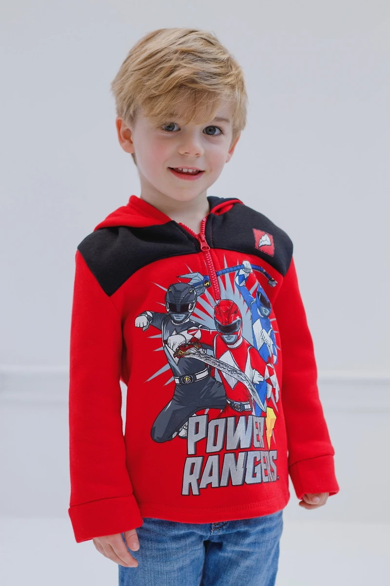 Power Rangers Little Boys Fleece Half Zip Pullover Hoodie