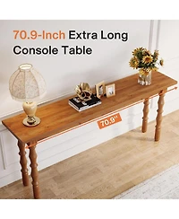 Tribesigns 70.9-Inch Extra Long Console Table for Entryway, Narrow Sofa Table Behind Couch with Solid Wood Legs, Entry Accent Table
