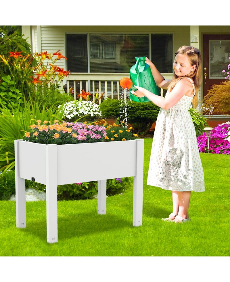 Slickblue Raised Bed Grow Box Self-Watering Planter Box Stand with Water Level Monitor
