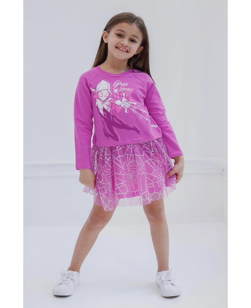 Marvel Toddler Girls Spider-Man Spider-Gwen Ghost Spider French Terry Dress to