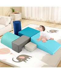 Slickblue Kids 6 Pieces Foam Climbing Blocks Indoor Climb and Crawl Activity Playset with Rectangles