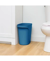 Iris Usa 6 Gallon / 24 Quart Plastic Wastebasket Garbage Trash Cans, 3-Pack, with Handles for Home Office Kitchen Bedroom Bathroom, Navy