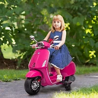 Qaba Vespa Licensed Electric Motorcycle for Kids W/ Music, Fm Radio,