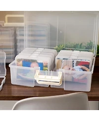 Iris Usa 4" x 6" Photo Storage Craft Keeper, Main Container with 12 Organization Cases for Pictures, Crafts, Scrapbooking, Stationery Storage, Protect