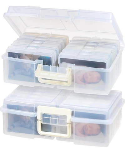 Iris Usa 4" x 6" Photo Storage Craft Keeper, Main Container with 12 Organization Cases for Pictures, Crafts, Scrapbooking, Stationery Storage, Protect
