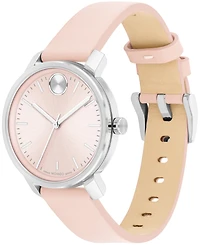 Movado Women's Bold Access Swiss Quartz Light Pink Leather Watch 34mm