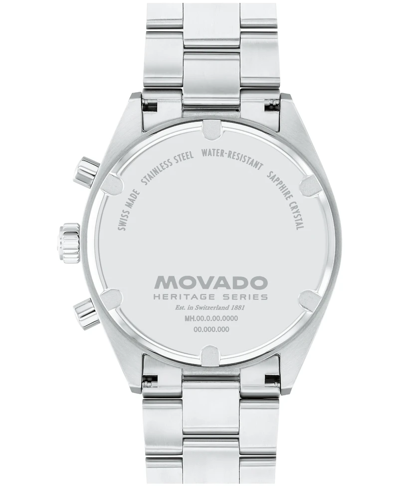 Movado Men's Datron Swiss Quartz Chrono Stainless Steel Watch 41mm