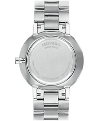 Movado Men's Faceto Swiss Quartz Stainless Steel Diamond Accent Watch 39mm