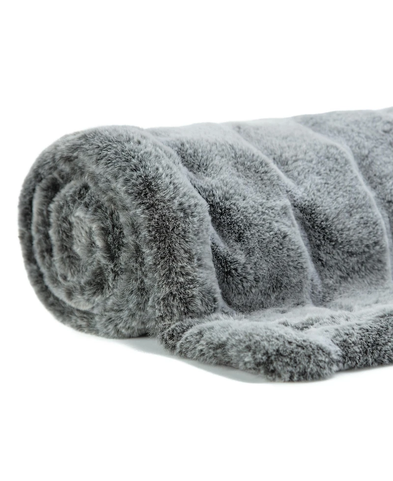 Chanasya Premium Luxurious Soft Faux Frost Tip Fur & Velvety Mink Throw Blanket - Super Cozy Blanket for Sofa Chair Couch Bed & Living Room