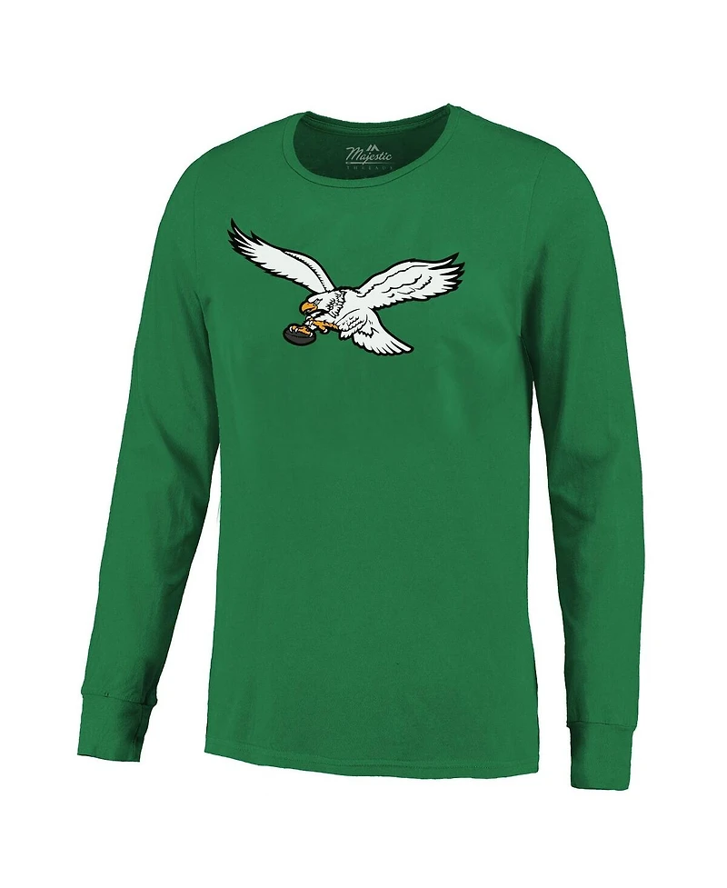 Majestic Men's Saquon Barkley Kelly Green Philadelphia Eagles Name Number Long Sleeve T-Shirt