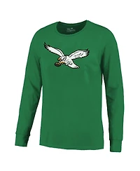 Majestic Men's Saquon Barkley Kelly Green Philadelphia Eagles Name Number Long Sleeve T-Shirt
