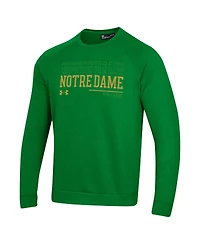 Under Armour Men's Notre Dame Fighting Irish 2024/25 Sideline Wordmark Rival Raglan Pullover Sweatshirt