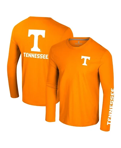 Colosseum Men's Tennessee Orange Volunteers Logo Lockup 3-Hit Active Blend Long Sleeve T-Shirt