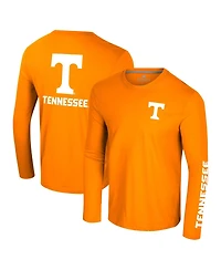 Colosseum Men's Tennessee Orange Volunteers Logo Lockup 3-Hit Active Blend Long Sleeve T-Shirt