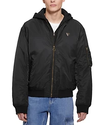 Guess Men's John Bomber Jacket with Removable Hooded Inset