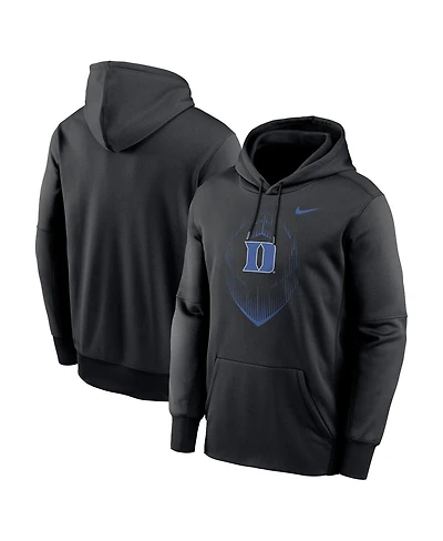 Nike Men's Black Duke Blue Devils Football Icon Performance Fleece Pullover Hoodie