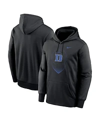 Nike Men's Black Duke Blue Devils Football Icon Performance Fleece Pullover Hoodie