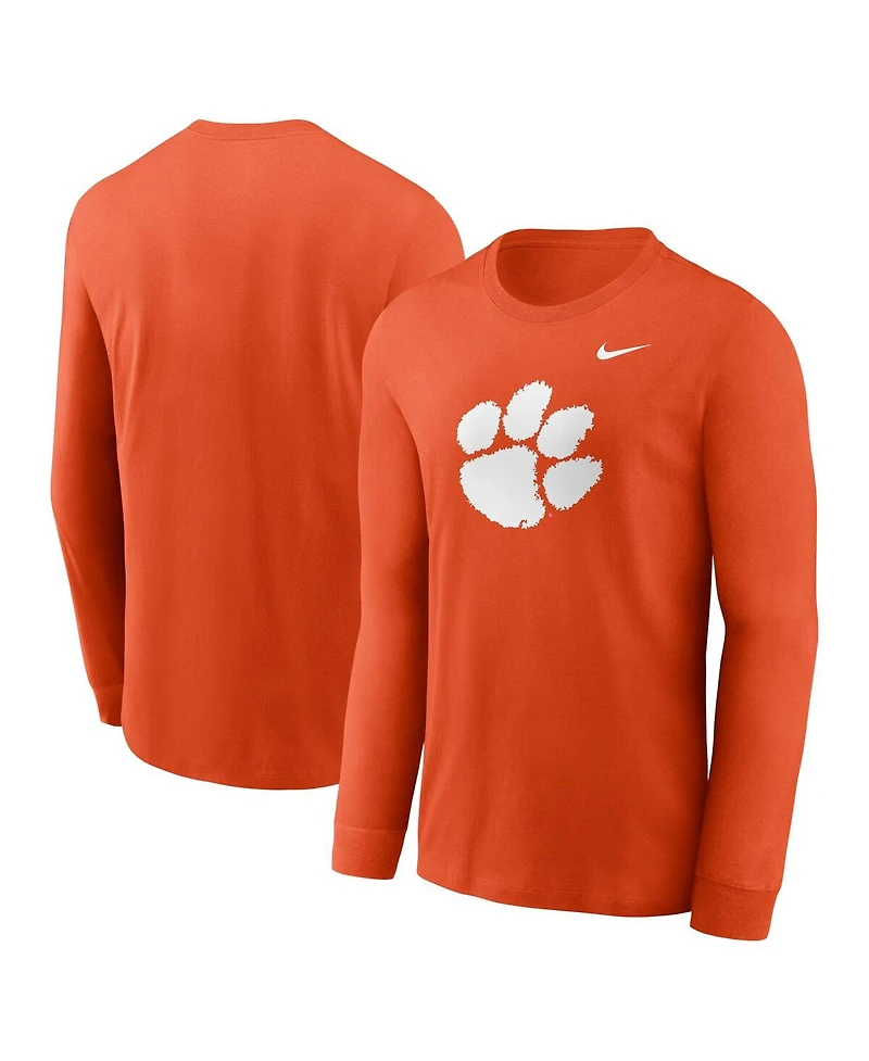 Nike Men's Orange Clemson Tigers Primary Logo Long Sleeve T-Shirt
