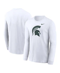 Nike Men's White Michigan State Spartans Primary Logo Long Sleeve T-Shirt