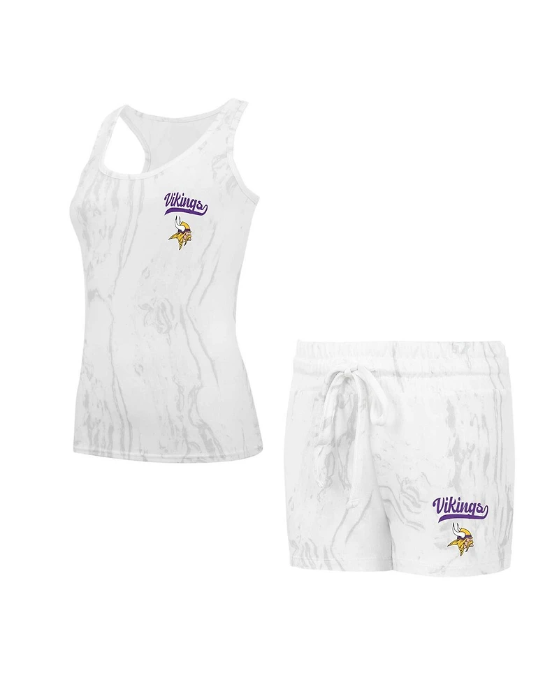 Concepts Sport Women's Minnesota Vikings Quartz Hacci Knit Tank Top Shorts Sleep Set