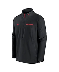 Nike Men's Black Georgia Bulldogs Sideline Coaches Quarter-Zip Jacket