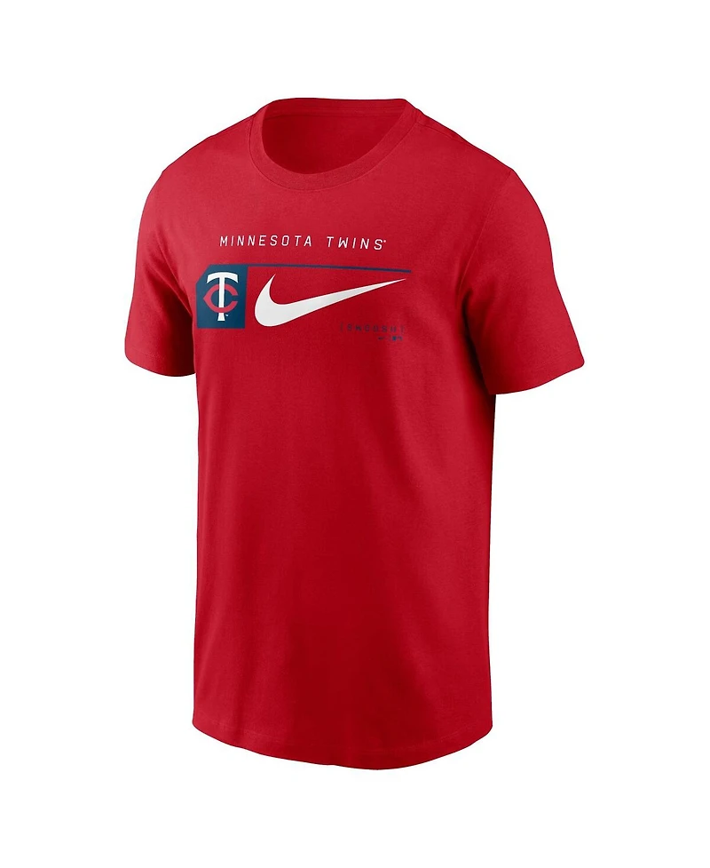 Nike Men's Red Minnesota Twins Team Swoosh Lockup T-Shirt