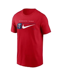 Nike Men's Red Minnesota Twins Team Swoosh Lockup T-Shirt