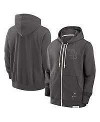 Nike Men's Charcoal Tampa Bay Rays Authentic Collection Travel Player Performance Full-Zip Hoodie