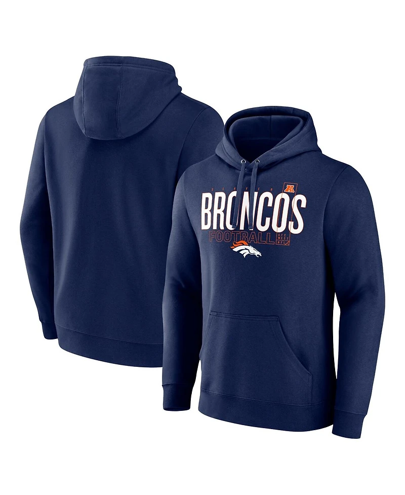 Fanatics Men's Navy Denver Broncos Pylon Outline Pullover Hoodie