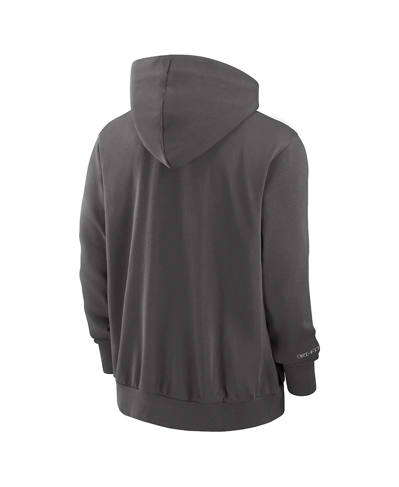 Nike Men's Charcoal Tampa Bay Rays Authentic Collection Travel Player Performance Full-Zip Hoodie