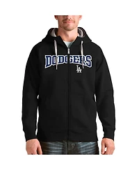 Antigua Men's Black Los Angeles Dodgers Team Logo Victory Full-Zip Hoodie