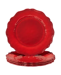 Certified International Red Crackle Salad Plates, Set of 4