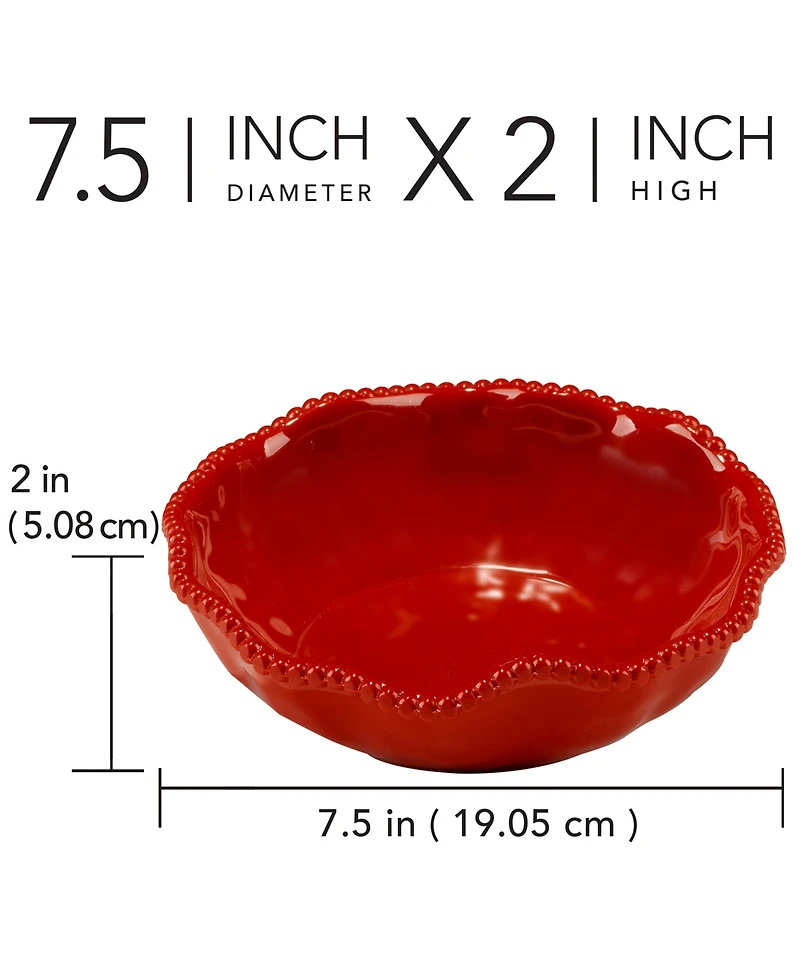 Certified International Perlette Red All Purpose Bowls, Set of 4