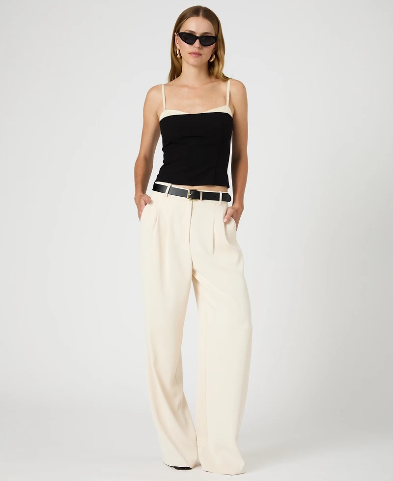 French Connection Women's Azra Corset-Strap Twill Top