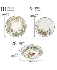 Certified International Winters Forest 12-Pc. Melamine Dinnerware Set, Service for 4
