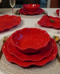 Certified International Perlette Red Melamine 12 Pc. Dinnerware Set, Service for 4