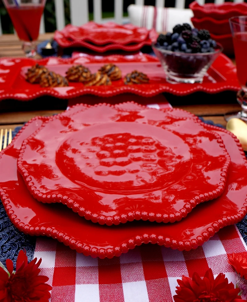 Certified International Perlette Red Salad Plates, Set of 4