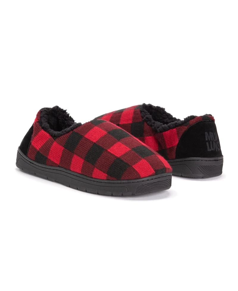 Muk Luks Men's John Slippers, Red/Black, L (12-13)