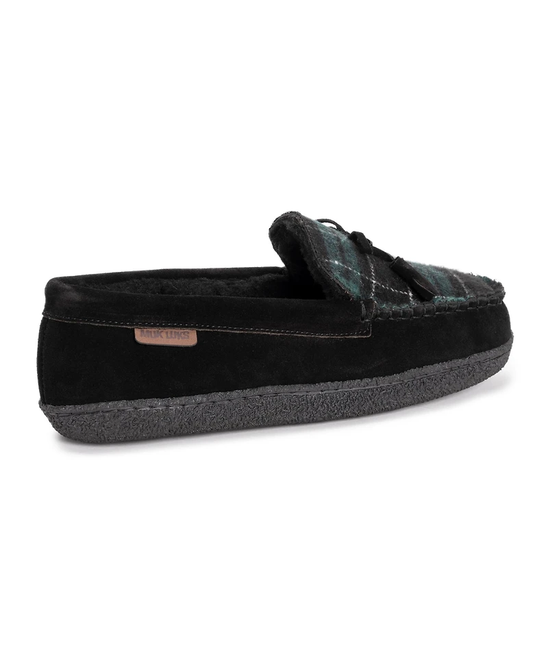 Muk Luks Men's Leather Goods By Talan Slipper, Black, 9
