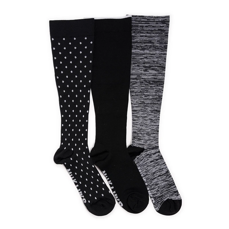 Muk Luks Women's 3 Pair Pack Compression Socks