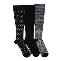Muk Luks Women's 3 Pair Pack Compression Socks