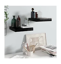 vidaXL Floating Wall Shelves 2 pcs High Gloss Black 9.1"x9.3"x1.5" Mdf