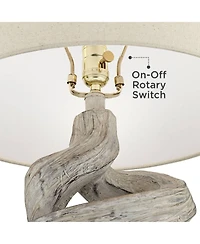 Possini Euro Design Organic Twist 29 1/4" Tall Rustic Modern End Table Lamp Brown Wood Finish Single Living Room Bedroom Bedside