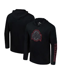 Colosseum Men's Black Ohio State Buckeyes Color Pop Active Blend 2-Hit Long Sleeve Hooded T-Shirt