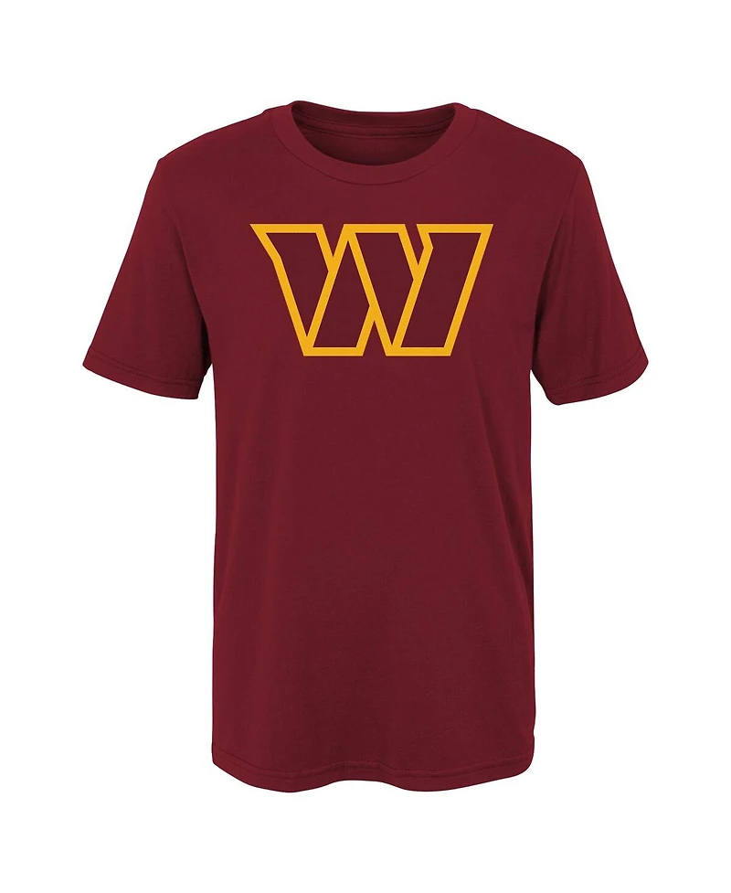 Outerstuff Little Boys and Girls Burgundy Washington Commanders Primary Logo T-Shirt