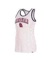 New Era Women's White St. Louis Cardinals Sequin Pinstripe Racerback Tank Top