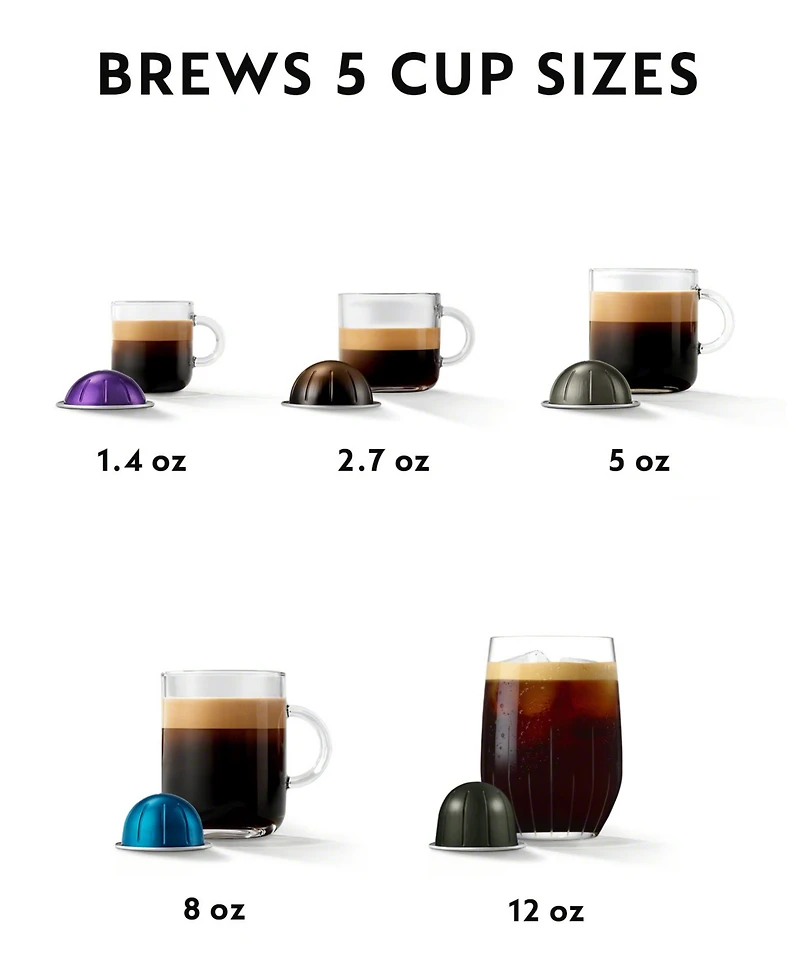 Nespresso Vertuo Pop+ Deluxe Matte Black Coffee Maker & Espresso Machine by De'longhi