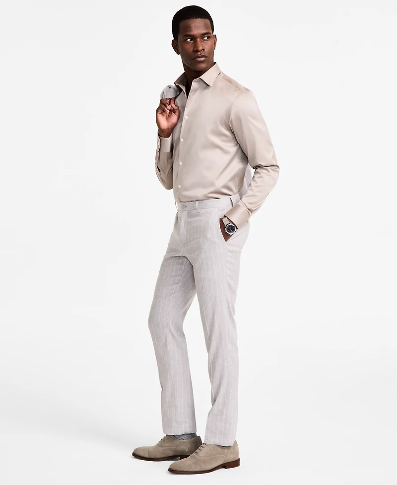 Calvin Klein Men's Slim Fit Linen Suit Pant