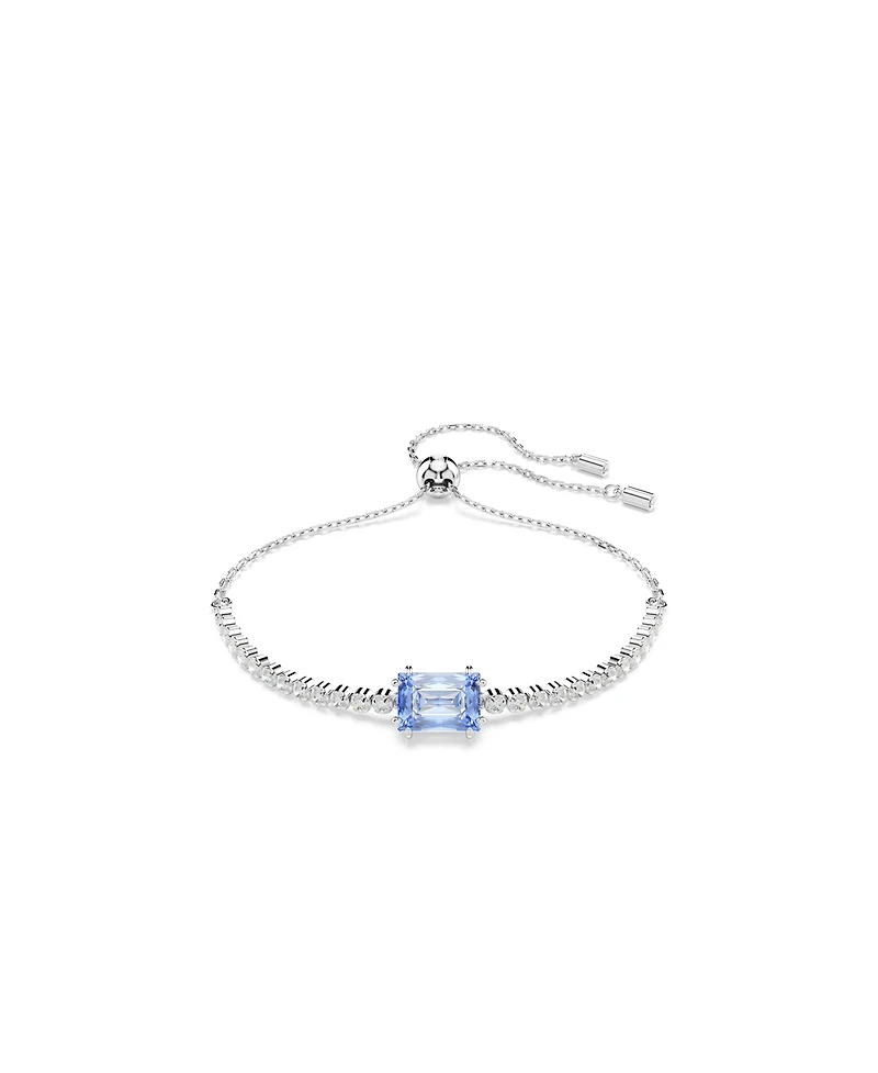 Swarovski Matrix Tennis Mixed Cuts, Green, Rhodium Plated Bracelet